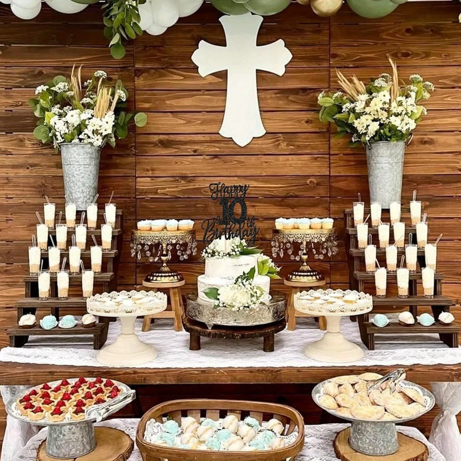 1 Stück schwarzer cooler Tortenaufsatz zum 10. Geburtstag – tolle 10 zehn Hallo 10-Kuchendekoration für Kinderpartys, Halloween, Thanksgiving – Detail 5