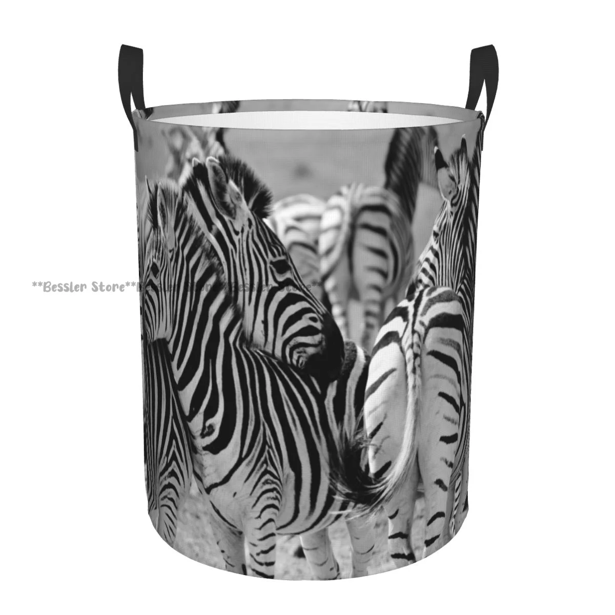 Foldable Laundry Basket for Dirty Clothes African Zebras Storage Hamper Kids Baby Home Organizer