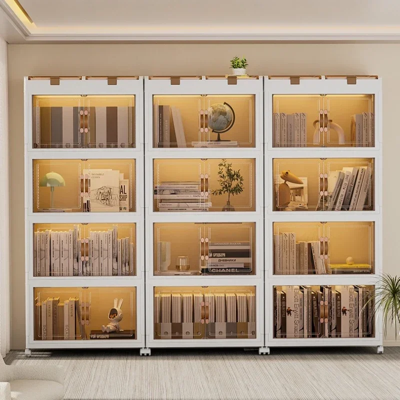 Firm Folding storage cabinet Large capacity locker Household mobile floor locker