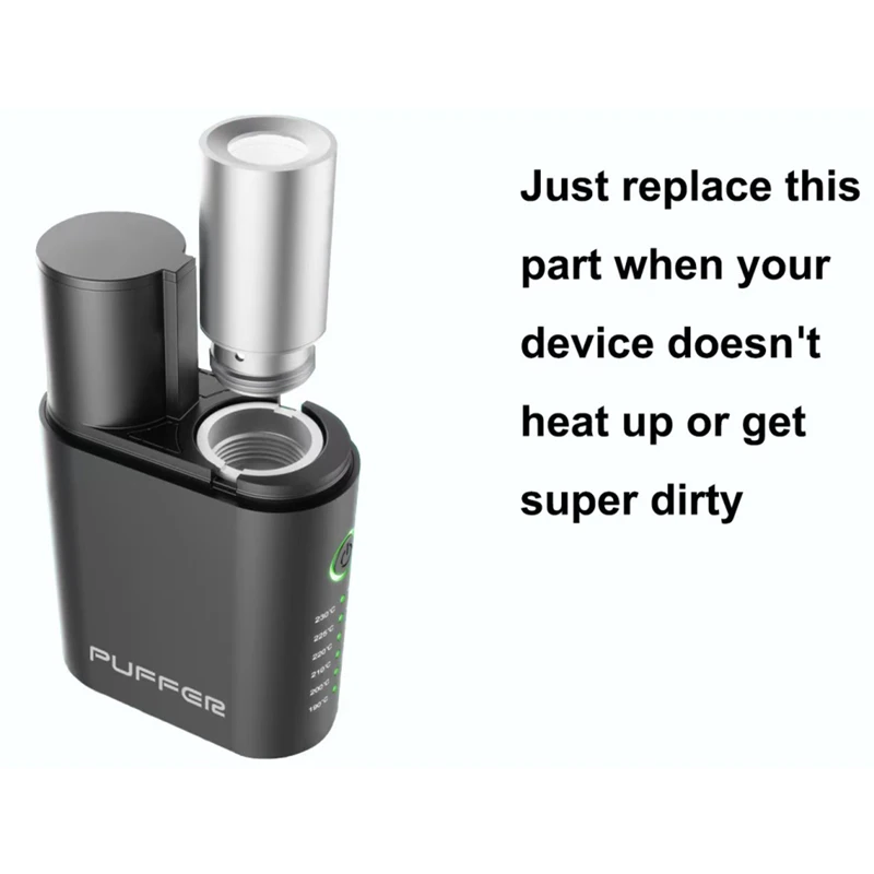 EDCVape Puffer Dry Herb Vaporizer Kit Temperature Adjustable Herbal Vape with Changeable Heating Chamber / 18650 Battery Ceramic