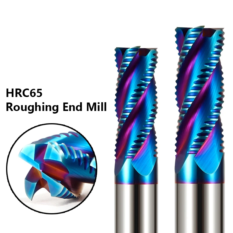 HRC65 Solid Carbide Roughing End Mill 4 Flute 3-20MM Shank CNC Milling Cutter Bits Router Bit For Metal Roughing Machining