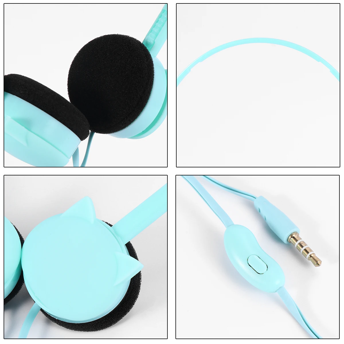 

Headphones with Mic Headset Earphones Computer Cartoon Microphone Plastic Bass Heaset