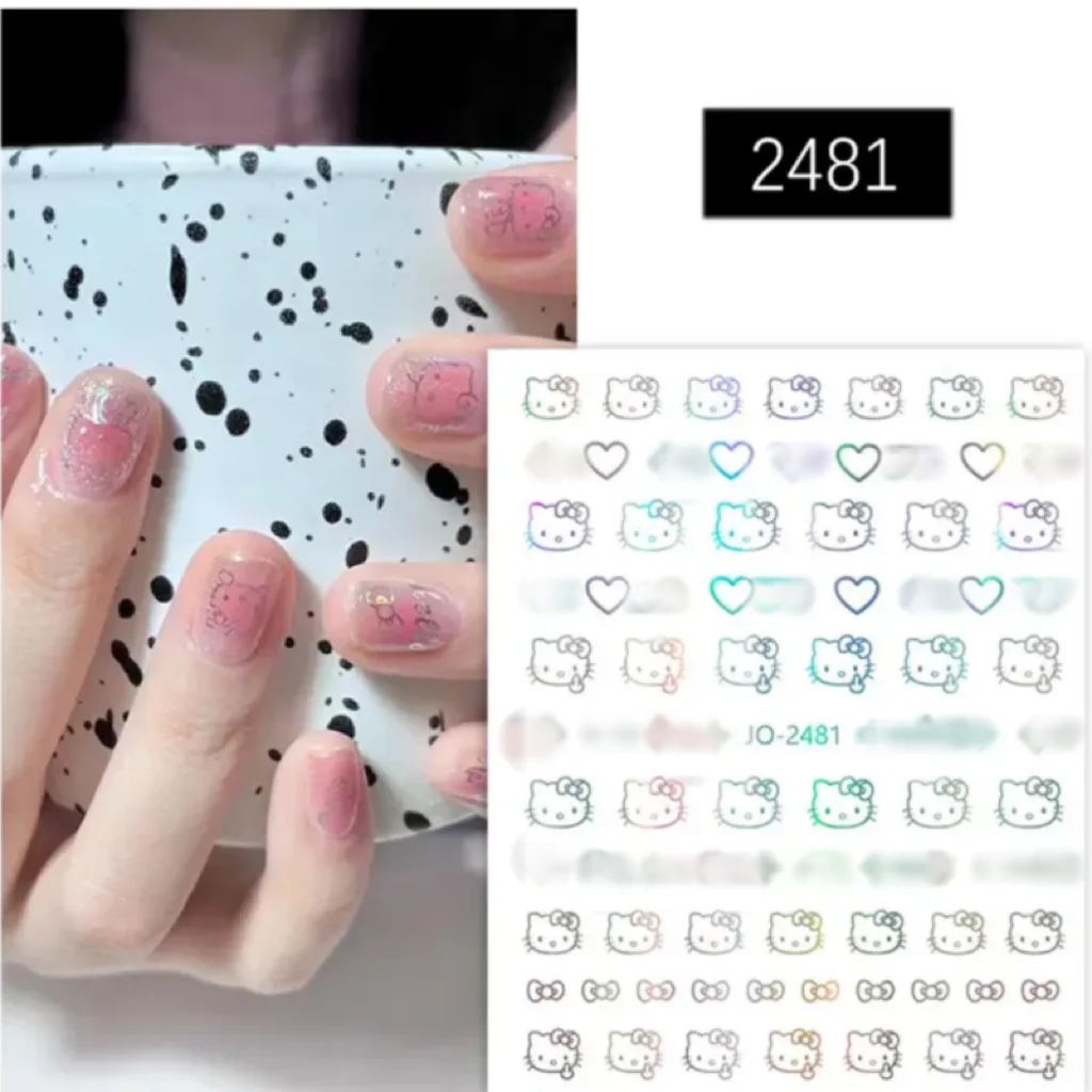 Cartoon Sanrio Nagelsticker Hellokitty Anime Stickers Nail Art Decoratie Diy Press Op Nagels