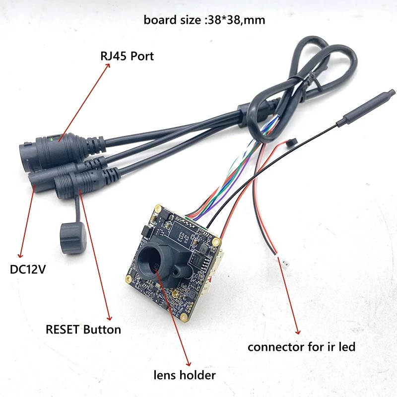 2MP 1080P 5MP Onvif P2P Size 38*38mm Audio Wireless IP Camera Module Mini Wifi SD Card Slot Camhipro Home Security Cam System