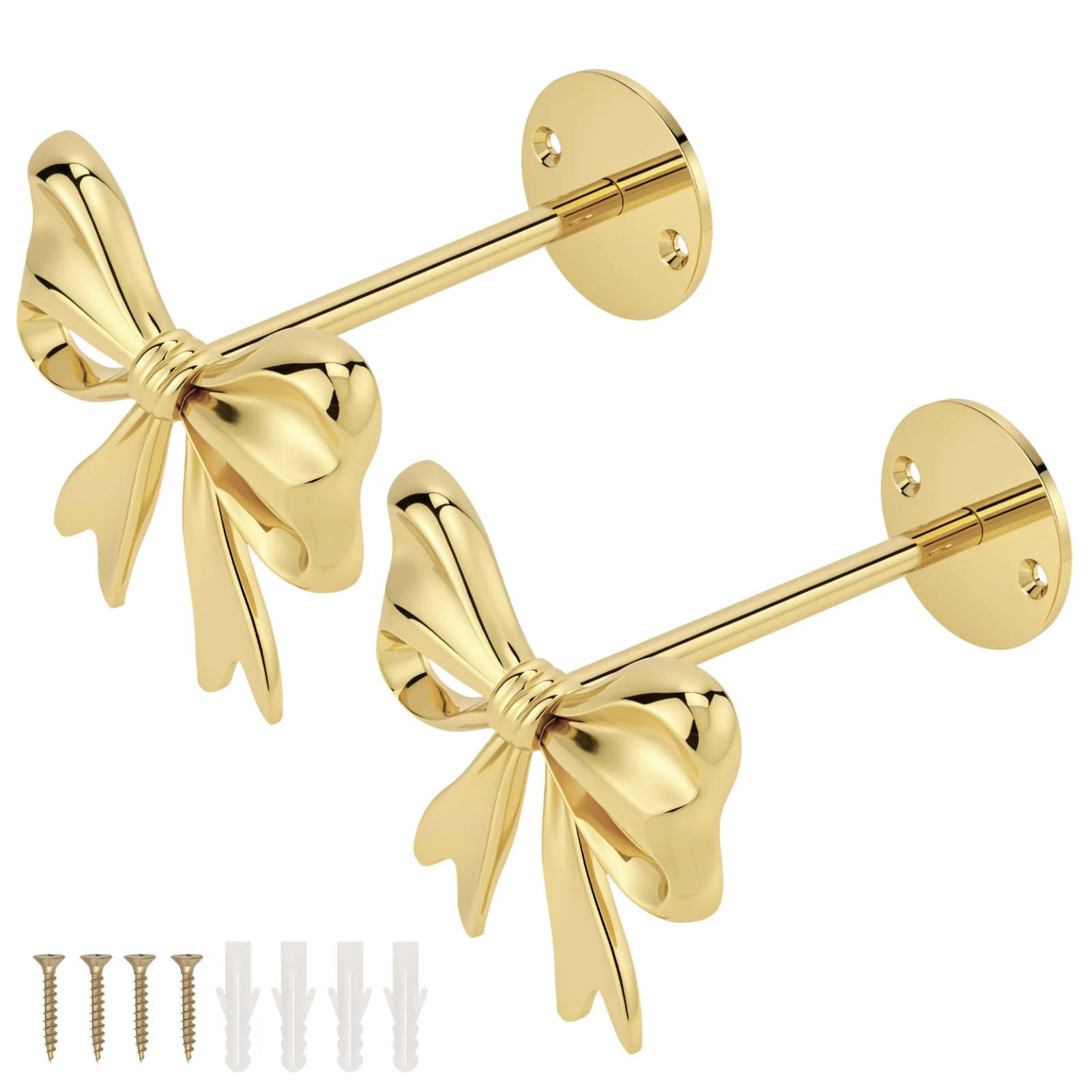 2 Pieces Curtain Holdbacks Holder Wall Hanger for Drapes Window Home Decoration Wall Mounted Metal Curtain Hooks Install Rods
