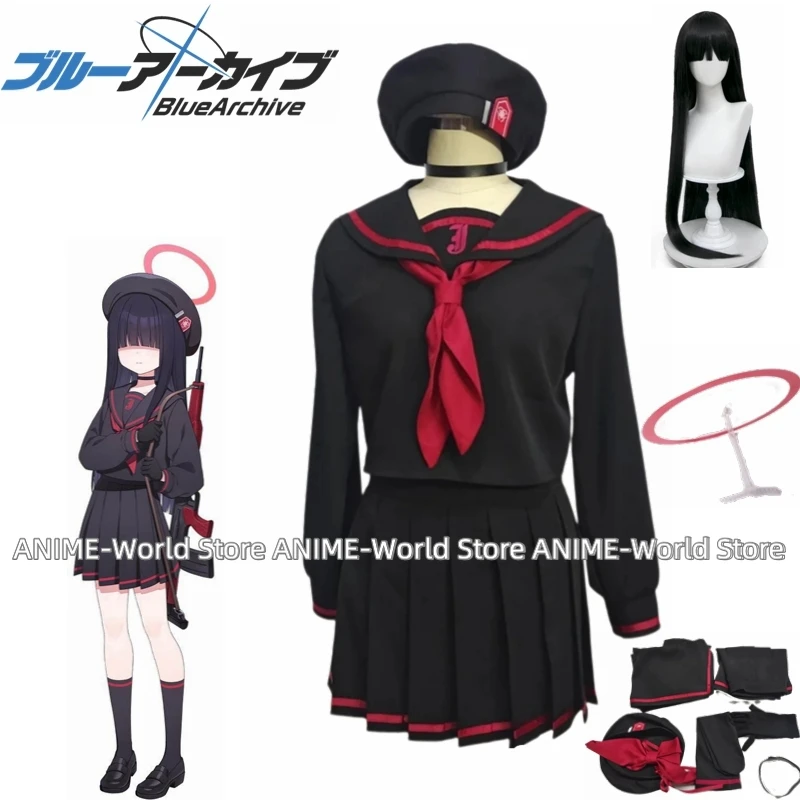 《Custom Size》Game Blue Archive Ichika Assistant Cosplay Costume Justice Commission Mob Cute Sailor Dress JK Uniform Wig Props