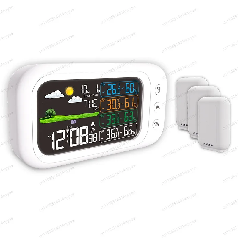 

Беспроводная метеостанция с 3 датчиками, профессиональный термогигрометр для помещений и улицы с прогнозом погоды и часами