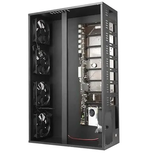 High Quality G1820 Cpu 8Gpu  Rig Server Gpu Case With 4*12038 Fans