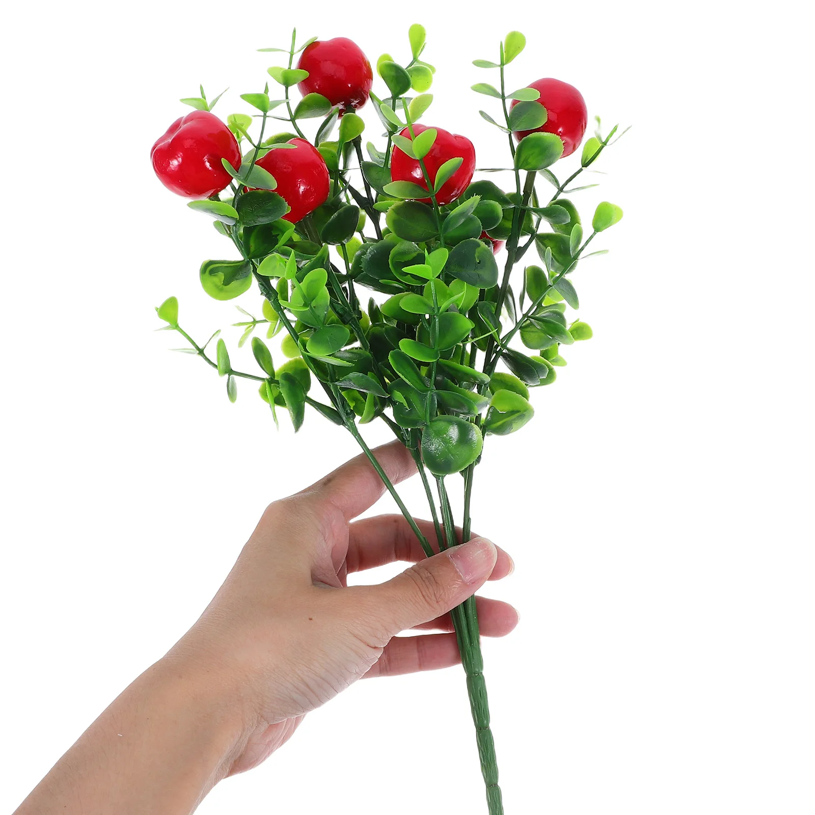 

8 Pcs Simulated Fruit Bunch Artificial Eucalyptus Stem Bouquet Faux Plant for Vase Plastic Green