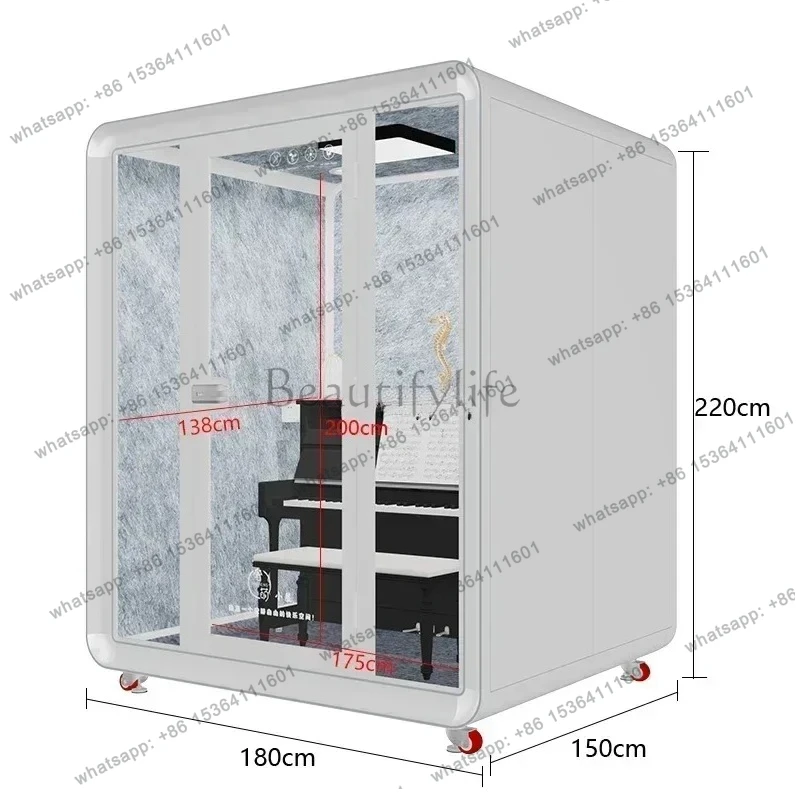 Mobile Soundproof Room Home Recording Studio Drum Kit Indoor Mute Cabin Telephone Booth Singing Room Piano Room