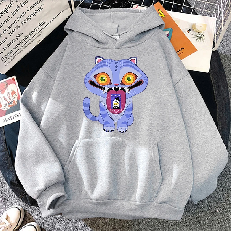 KPop Demon Hunters Derpy Hoodie Cetak Grafis Mode 2025 Pakaian Wanita Musim Gugur Musim Dingin Pullover Hoodie Bulu Lengan Panjang