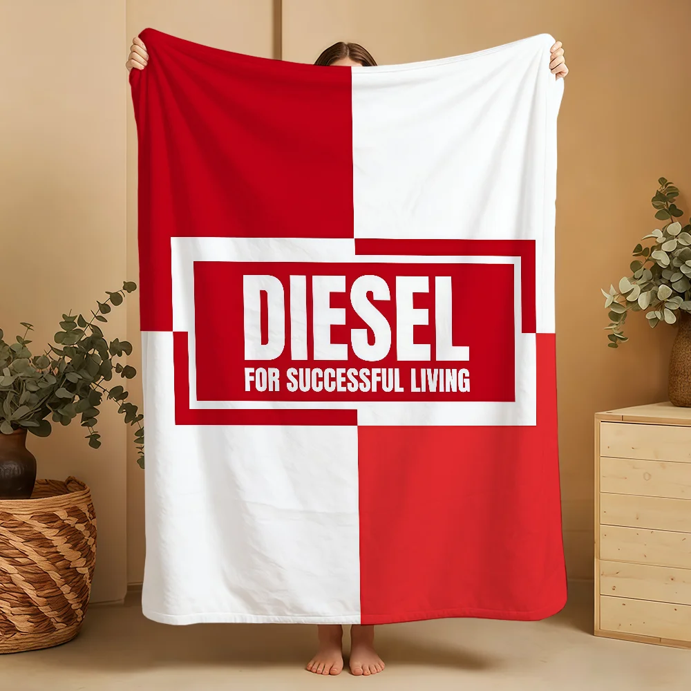 Brand D-DieselS-ES Logo Blanket Printed Flannel Soft Warm Cozy Season Nap Bed Sofa Travel Camping Gift Adults Kids