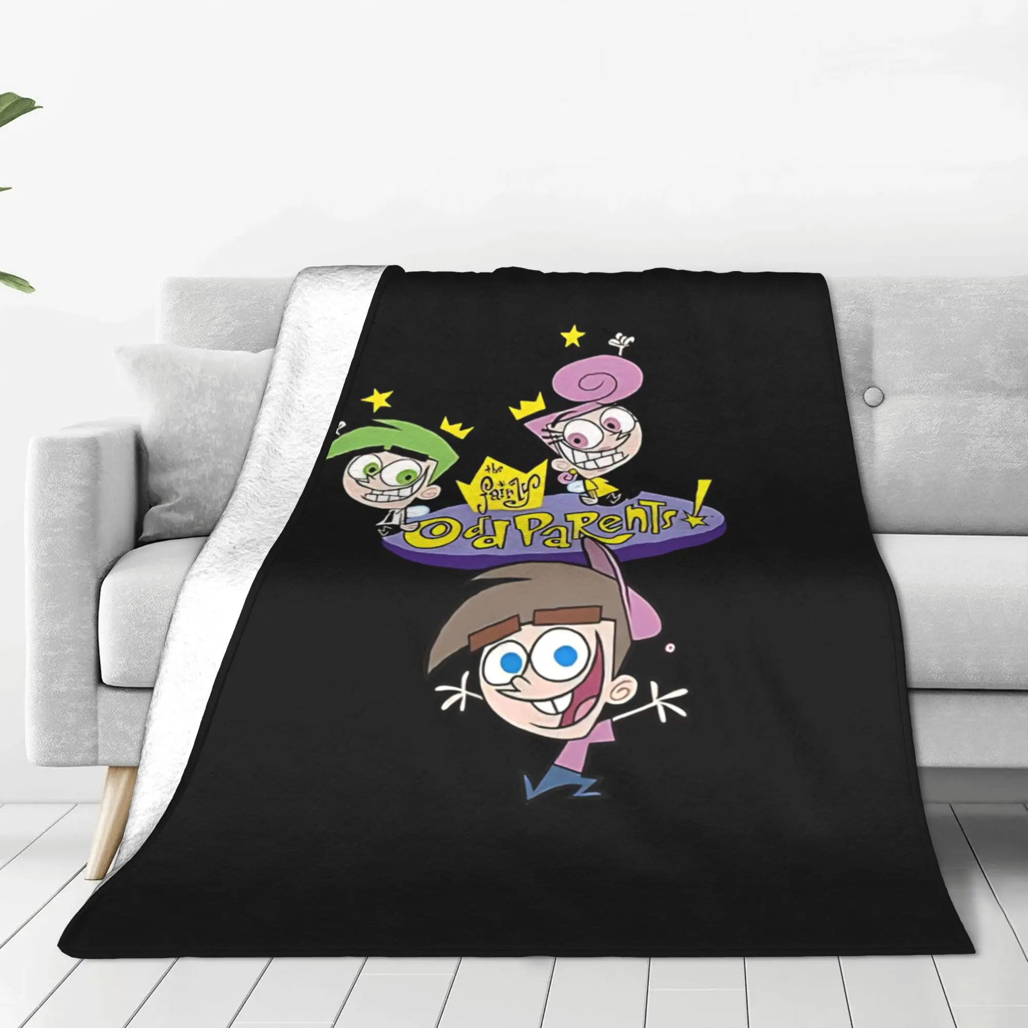 1PC Home Cutecore cartoon collage  Fairly Odd Treasures Blanket Super Cosy Plush Home Living Room Sofa Halloween