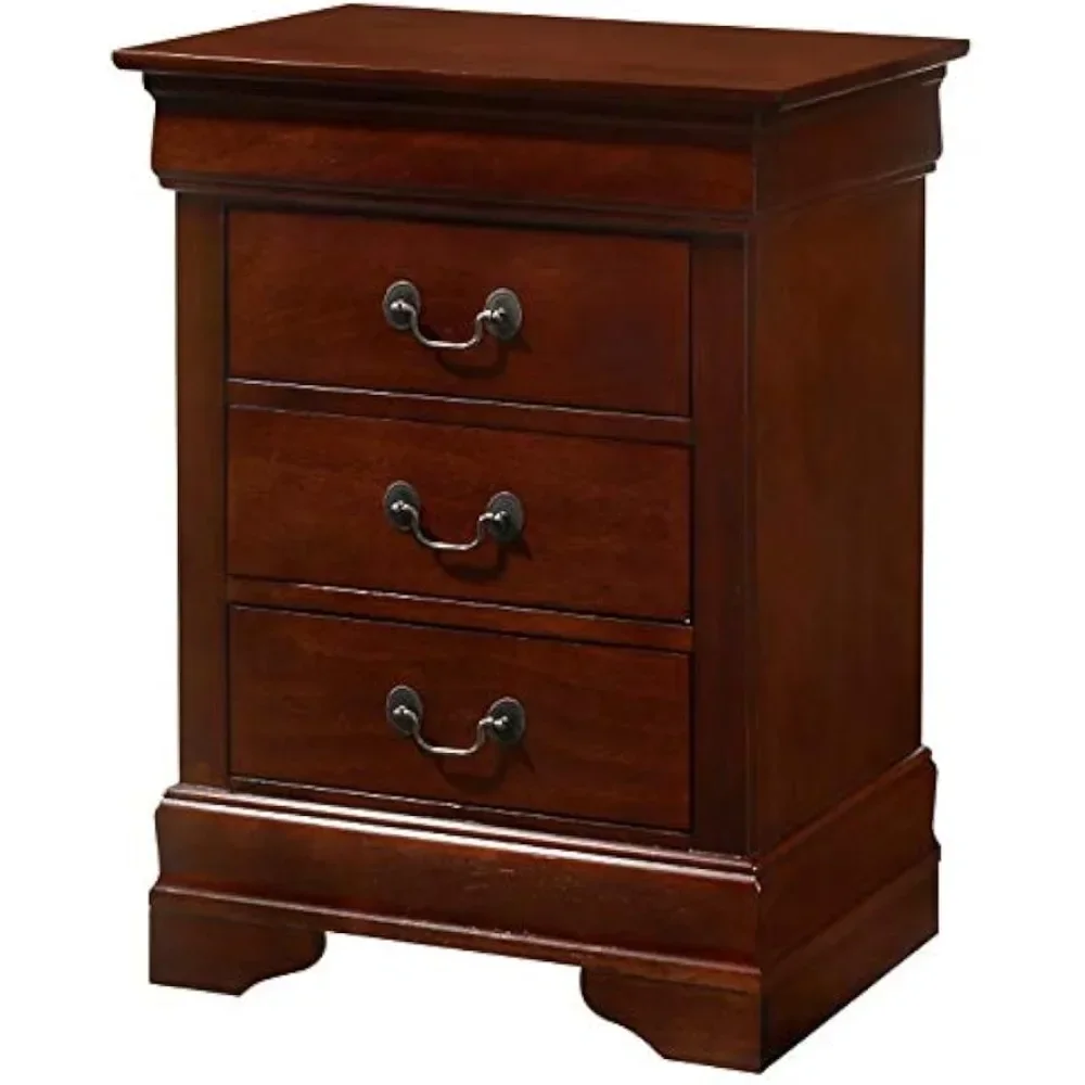 Louis Phillipe 3 Drawer Nightstand in Cherry