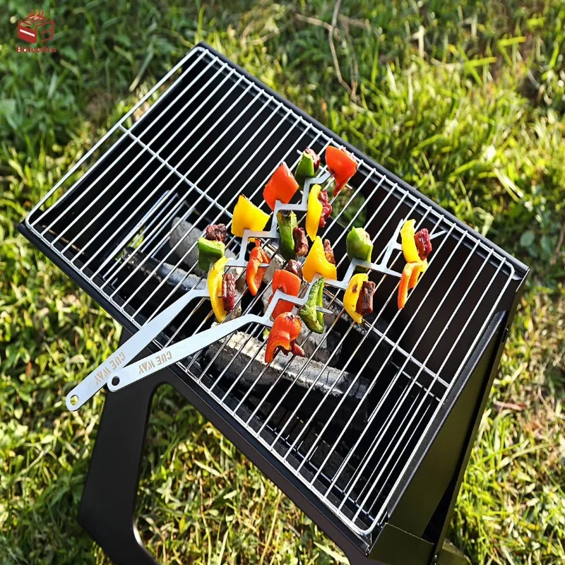 High Quality Stainless Steel Branch Shaped Skewers for Food Skewers, Stainless Steel Skewers for Grilling with Novelty