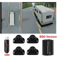 Carsanbo 360° Panorama Camera System Blind Spot Detection Bird's Eye View Seamless 3D 1080P Recorder AI BSD For Bus RV Motorhome