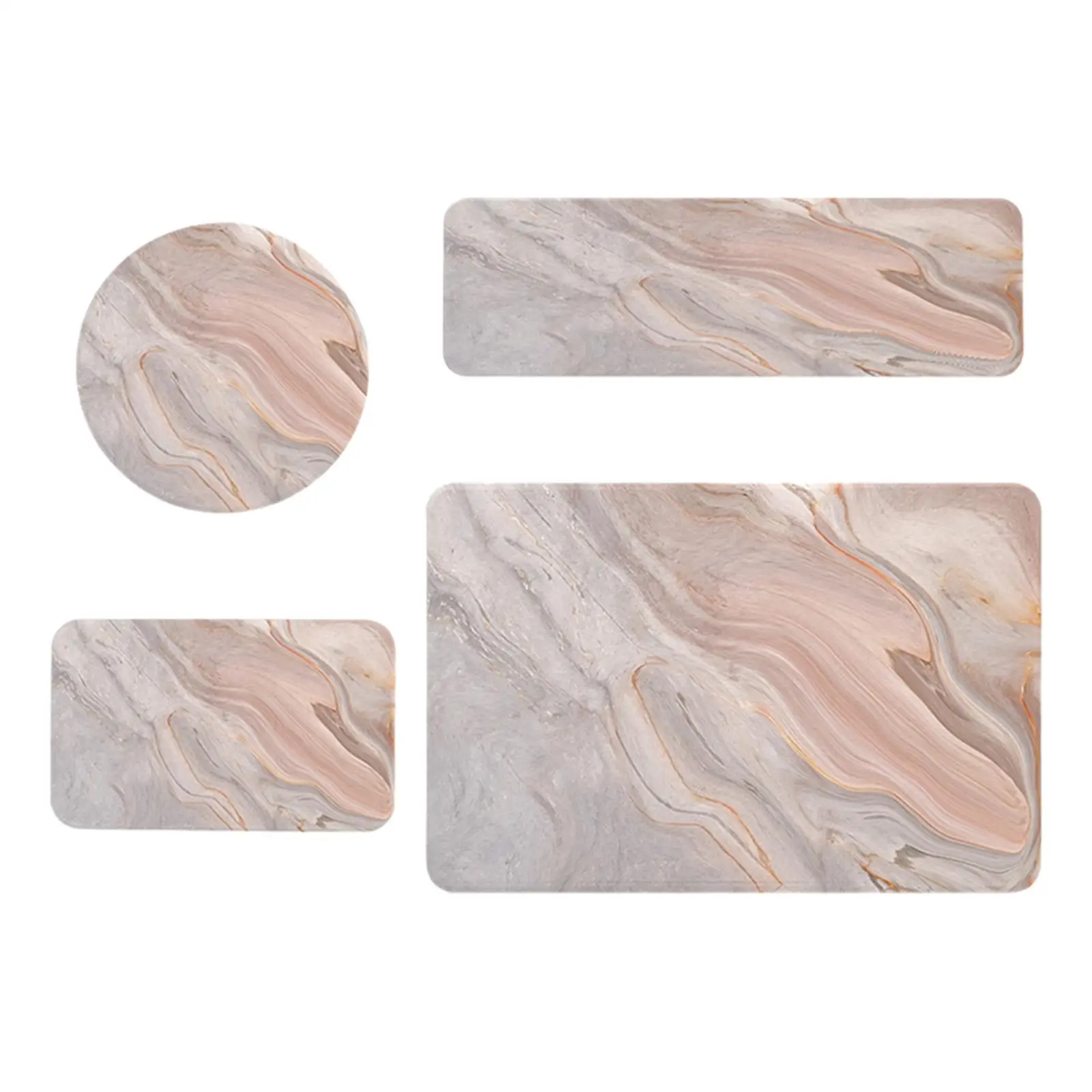 4Pcs Absorbent Diatomite Drink Coaster Absorbent Washstand Mat Soap Dish Diatom Mud Absorbent Pad for Hotel Room Home