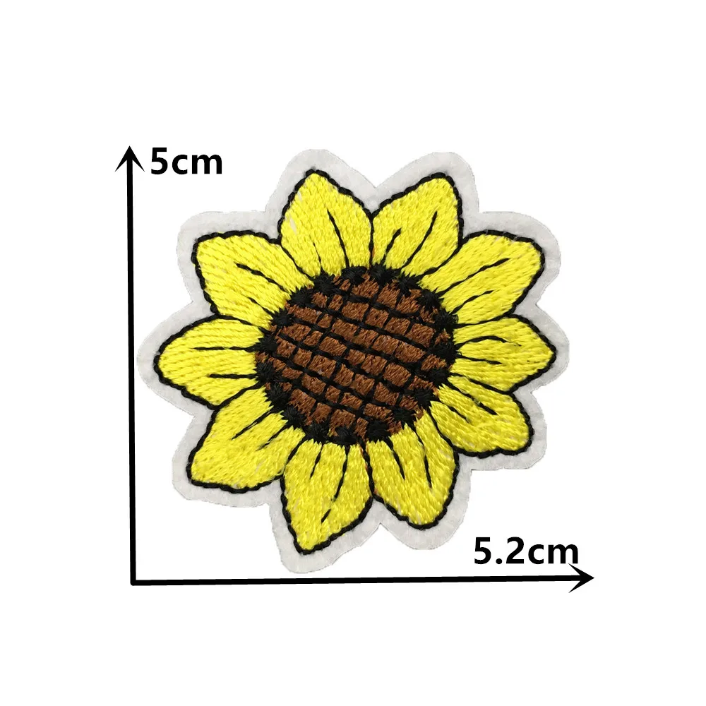 Fashion Embroidery Roses Small Daisy Flowers Hot Melt Glue Patches Cloth Patch Badges DIY Sewing Patches School Uniform Accessor