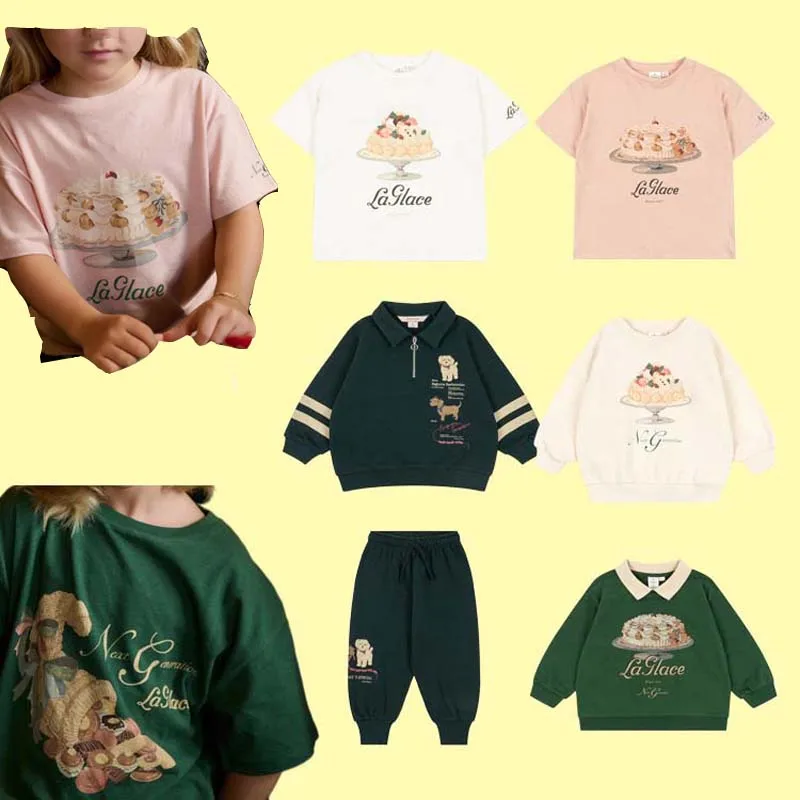 

В наличии: Новинка 2026 – летние и весенние детские футболки серии «Праздник», футболки с коротким рукавом для девочек, свитшоты, футболки и брюки для мальчиков на день рождения с принтом «Торт»