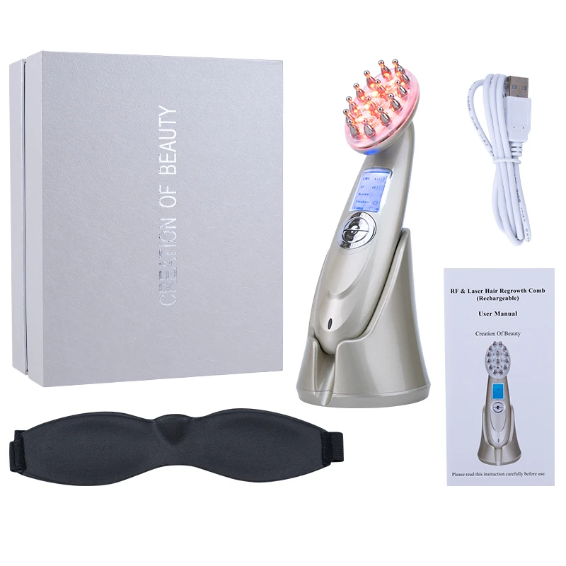 مشط تدليك كهربائي لنمو الشعر من LESEN يقلل من تساقط الشعر ويقوي جذر الشعر لاستعادة الشعر وتقليل شحم الشعر