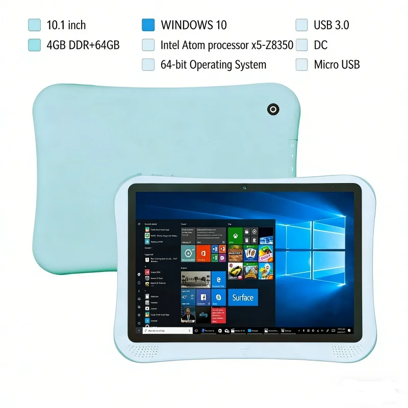 A1 Tablet PC 10.1 INCH  64 Bit Windows 10 HDMI-Compatible Dual Camera WIFI Quad Core X5- Z8350 8000 Mah 4GBRAM 64GBROM