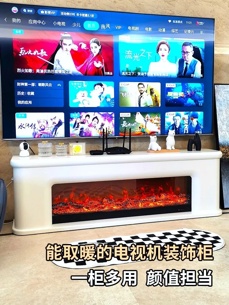 Custom French Fireplace Simulation Fire Decorative Cabinet American Electric Fireplace Heater Villa Home Flame TV Cabinet