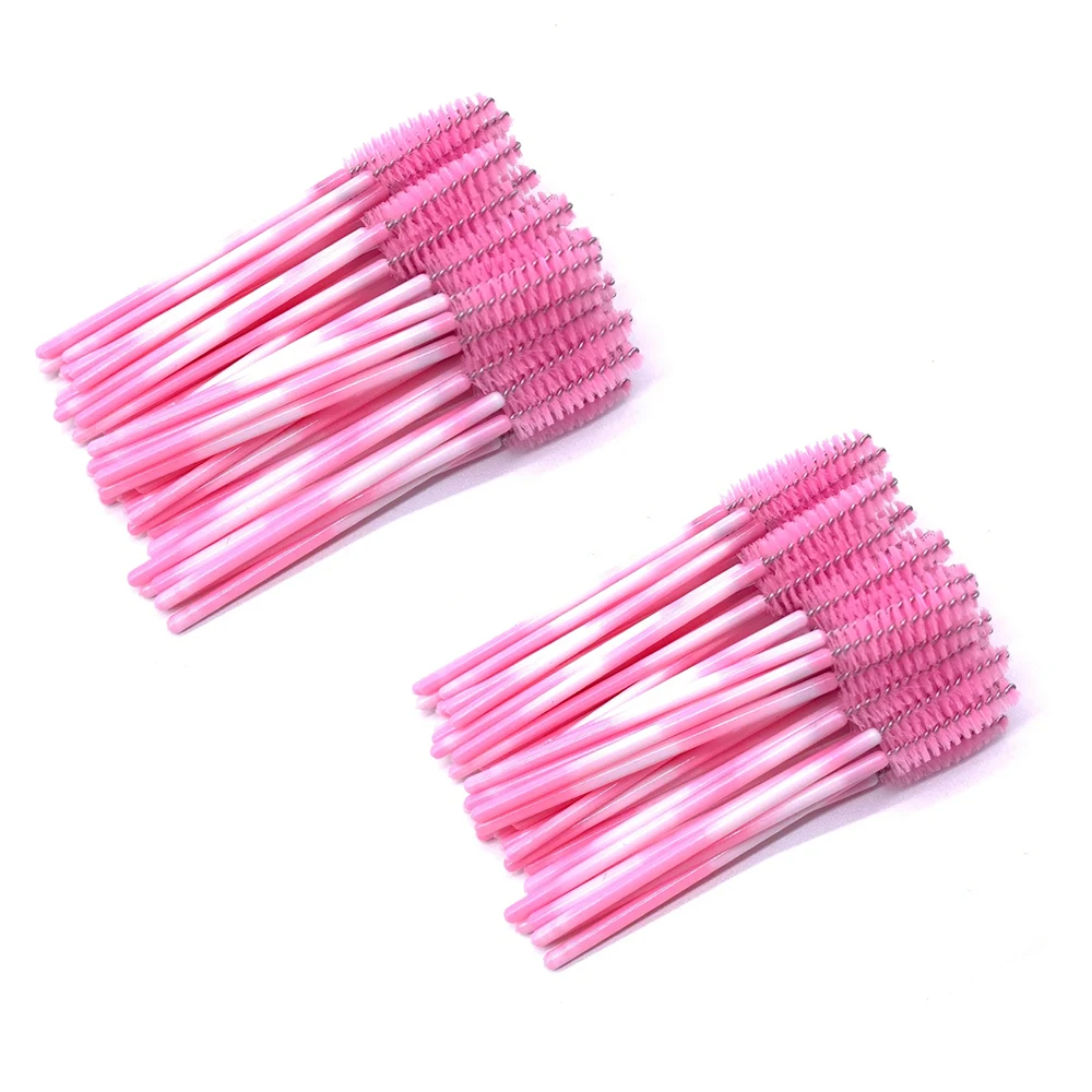 Caja transparente, 200 Uds., cepillo de maquillaje, cepillos para pestañas y cejas, peine, varita para rímel desechable, suministros de extensión de pestañas