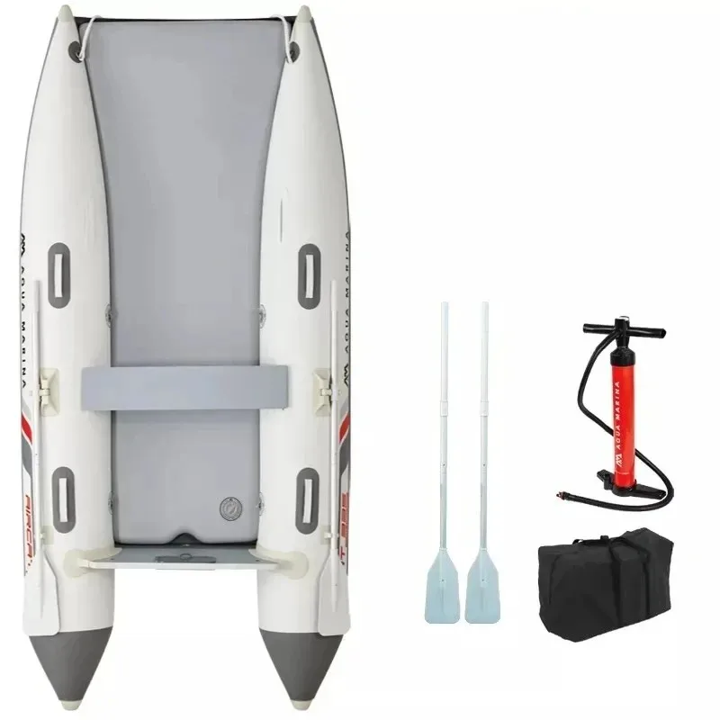 Barco inflable para 4 personas, 285x160cm, barco de doble cuerpo, embarcación, barco de turismo, 5 cámaras de aire, suelo de aire DWF, cubierta de punto de caída