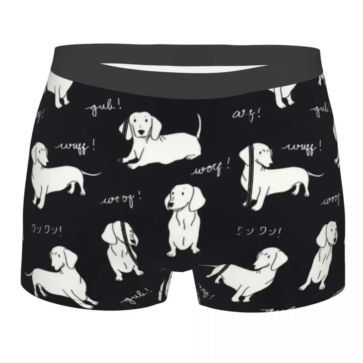 Custom Dachshund Underwear Men Stretch Badger Sausage the Wiener Dog Boxer Briefs Shorts Panties Soft Underpants For Homme