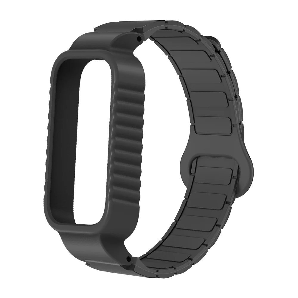 

12mm Silicone Magnetic Watch Strap For Redmi Band 3 Armor Style Quick Release Sweatproof Silicone Sport Smartwatch Band Unisex