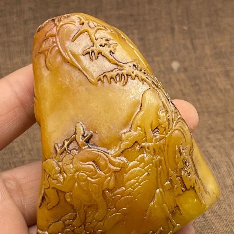 Exquisite Chinese Jade Shoushan Stone Carving Desktop Ornaments and Handicrafts