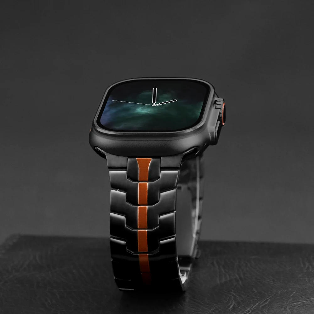 Apple Watch Ultra 2 49mm 46mm 45mm 44mm 42mm、iWatch SE 10 9 8 7 6 5 4 3対応 ステンレススチール製バンド/ストラップ/リストバンド