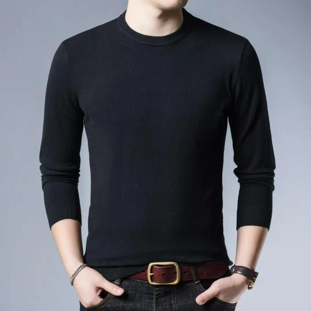 

Повседневный легкий круглый трикотаж Ne, мужской базовый слой, тонкий однотонный, весенне-осенний, новый, удобный, дышащий