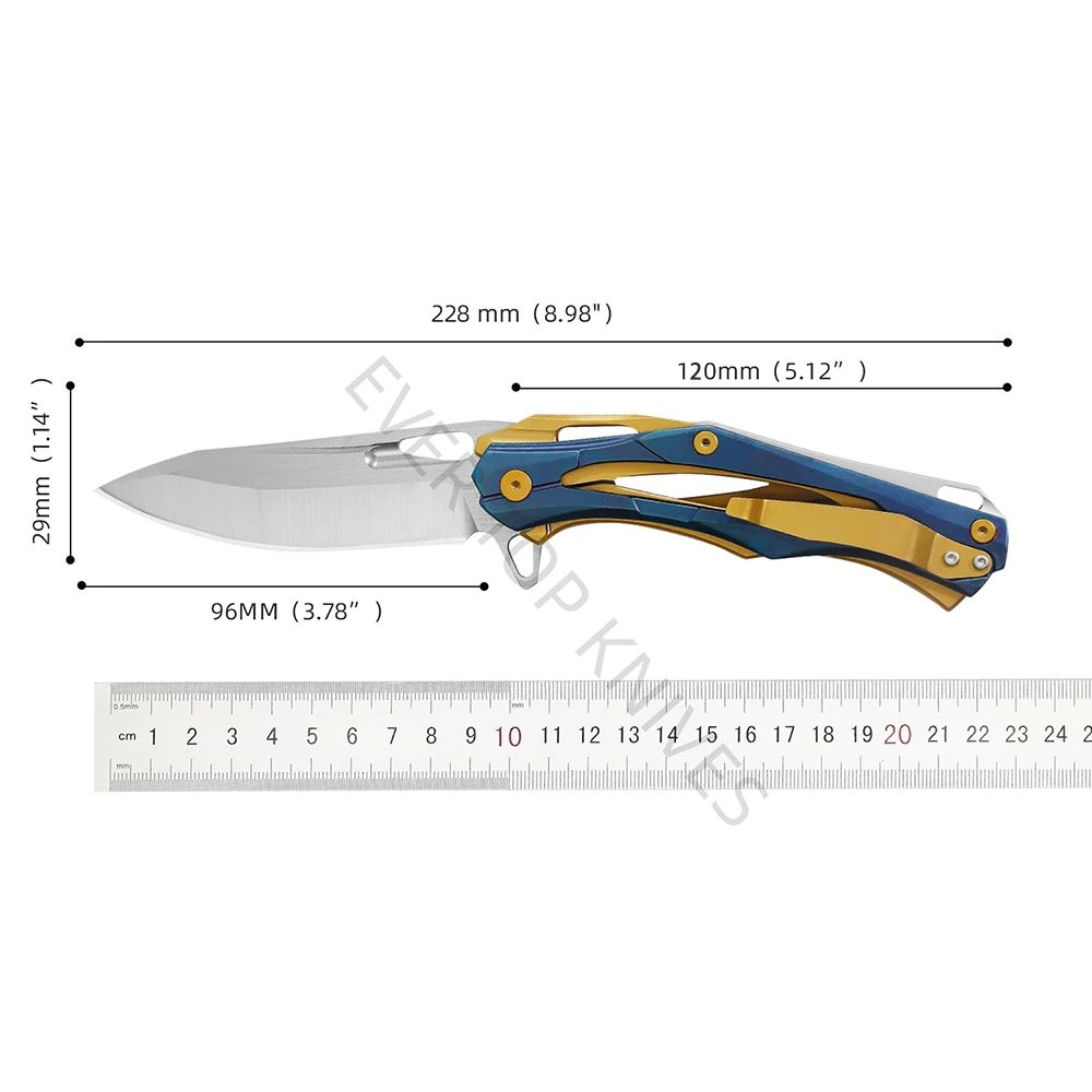 Folding Knife Edc Multi High Hardness D2 Blade Stainless Steel Handle Good for Hunting Camping Survival Outdoor Everyday Carry