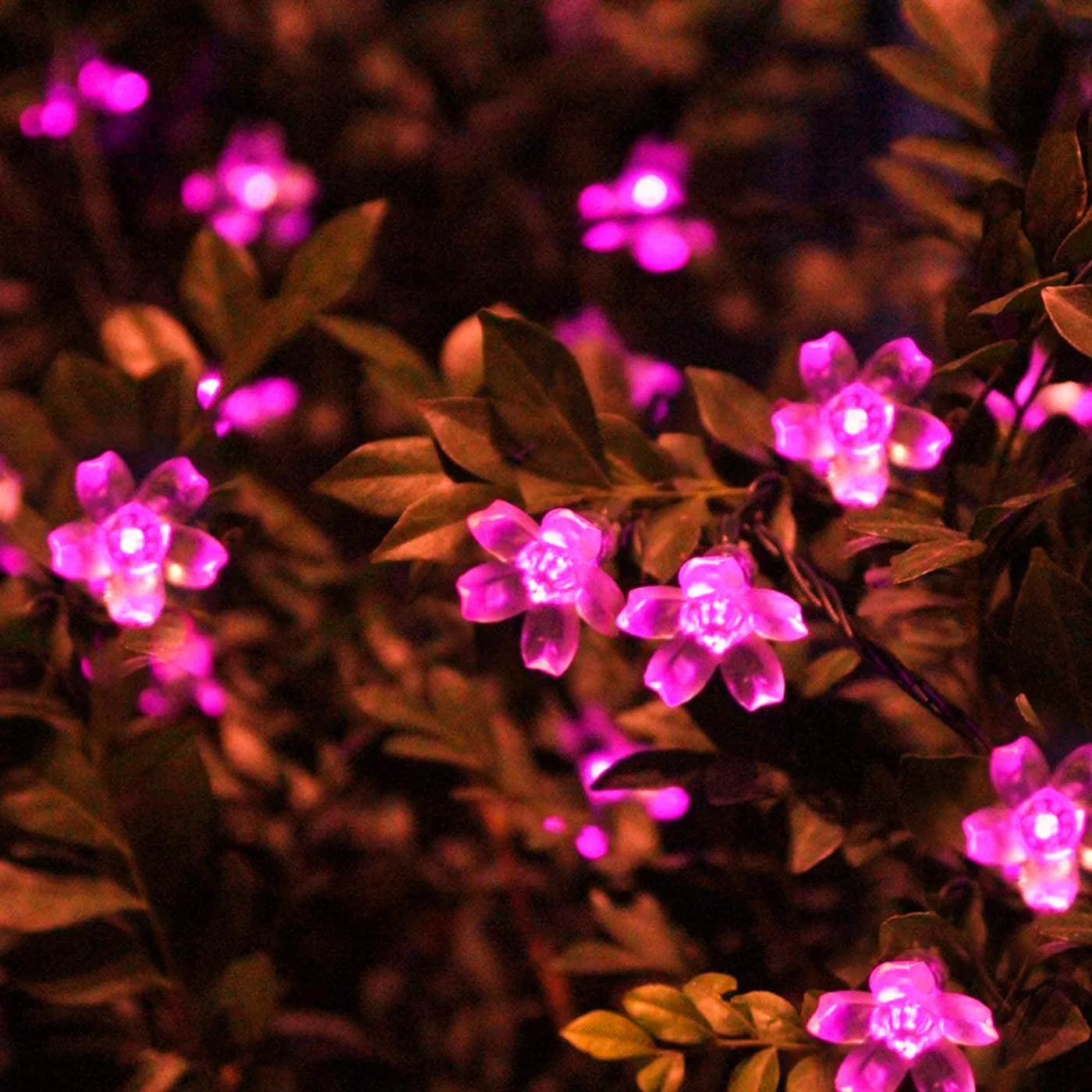 Solar Pink Cherry Garden Blossom Flower Lights Garlands String Lights Solar Outdoor Waterproof Christmas Decoration Lamp