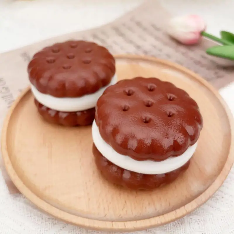 Chocolate Sandwich Biscuits Pinched Cookies Kawaii Soft Toys Sensory Toys for Autism Kids Sense of Stress Relief Kids Gifts