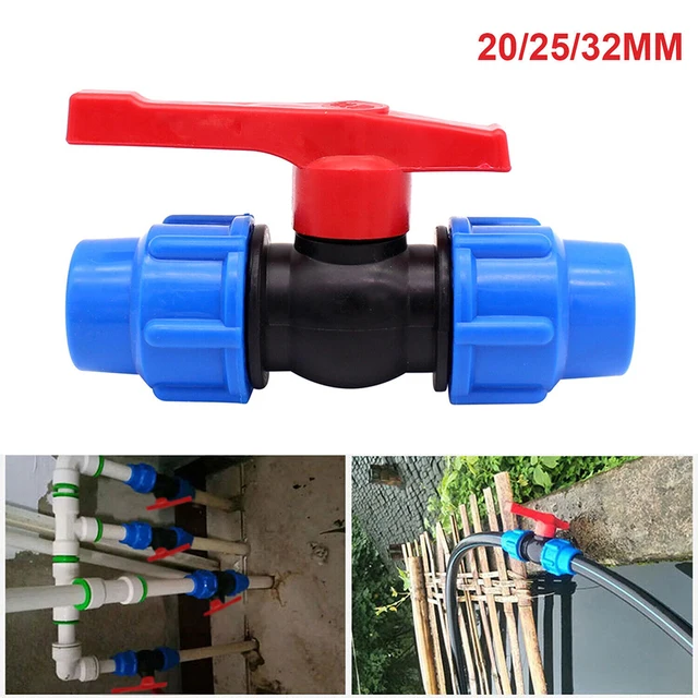 Elettrovalvola Home Improvement Valve Fitting Ball Valve For Home Bathroom Kitchen PE With External Thread 1pc 20mm /25mm/ 32mm Altre valvole — dettaglio 2