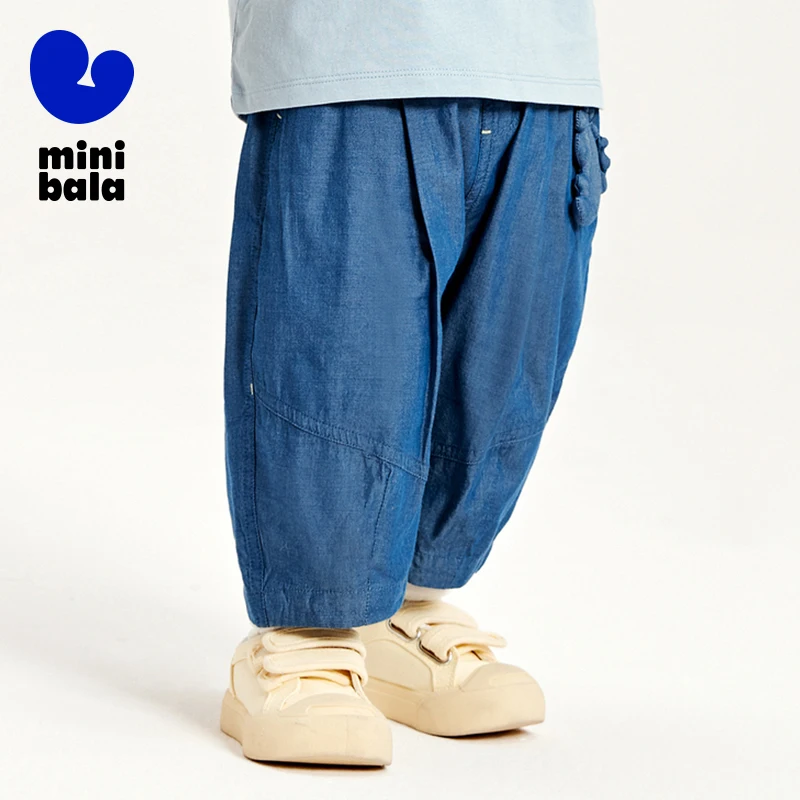 Mini Bala Seven-Split Pants Boys Children Nine-Split Pants Summer Thin Soft Cute Loose Soft Jeans