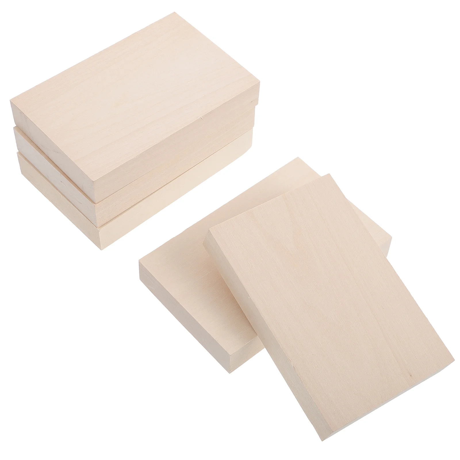 

5pcs Basswood Carving Blocks Natural Wooden Planks Diy Craft Material Unfinished Wood For Decoration Handmade Projects
