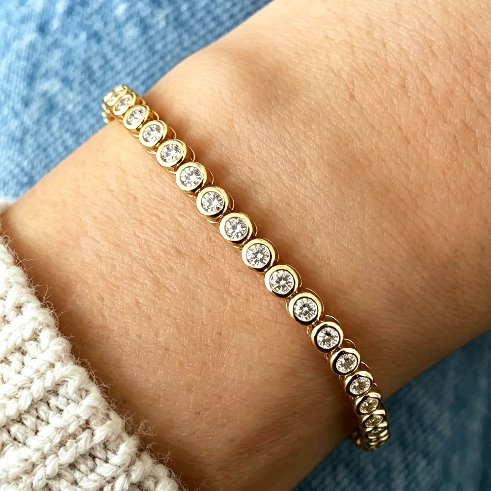 COSYA Gelang Tenis Moissanite - Moissanite Tennis Bracelet 925 Sterling ulasan dan harga