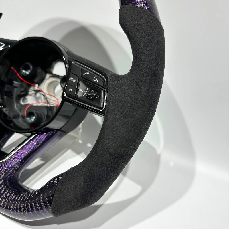 With LED  Leather Carbon Fiber Car Steering Wheel RS A1 A3 A4 A5 A6 A7 R8 RS3 C7 Q5 Q7 S3 S5 8V B8 B9 S4 Q3 Q8