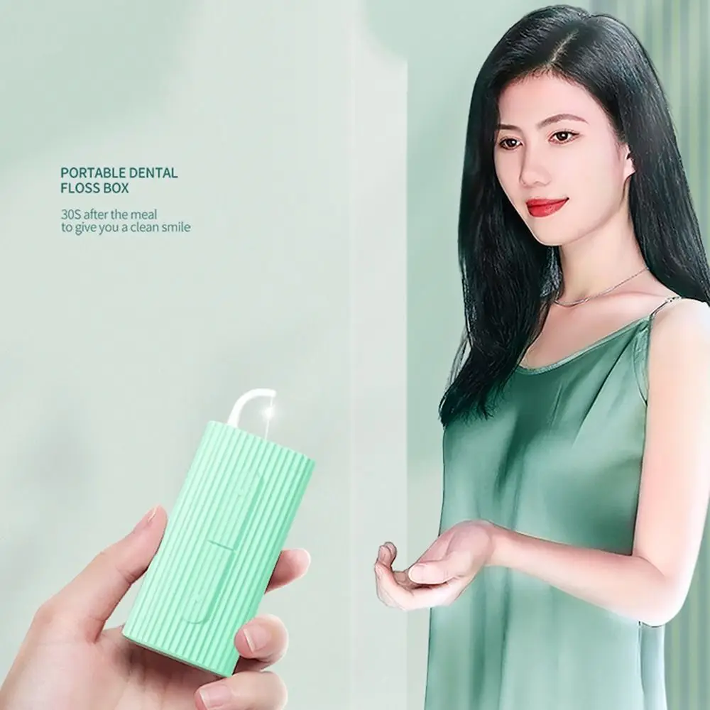 مع 10 قطعة جهاز تنظيف الأسنان العناية بالأسنان مسواك التلقائي حالة قطن الأسنان عصا الأسنان الخيط صندوق تخزين الخيط اختيار موزع #3