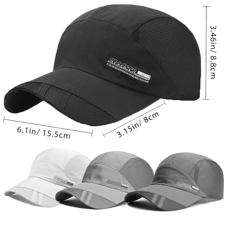 Mesh Baseball Hat Summer Men Women Sunhat With Visor Breathable Quick-Dry Outdoor Fishing Hiking Running Sports Cap Fashion