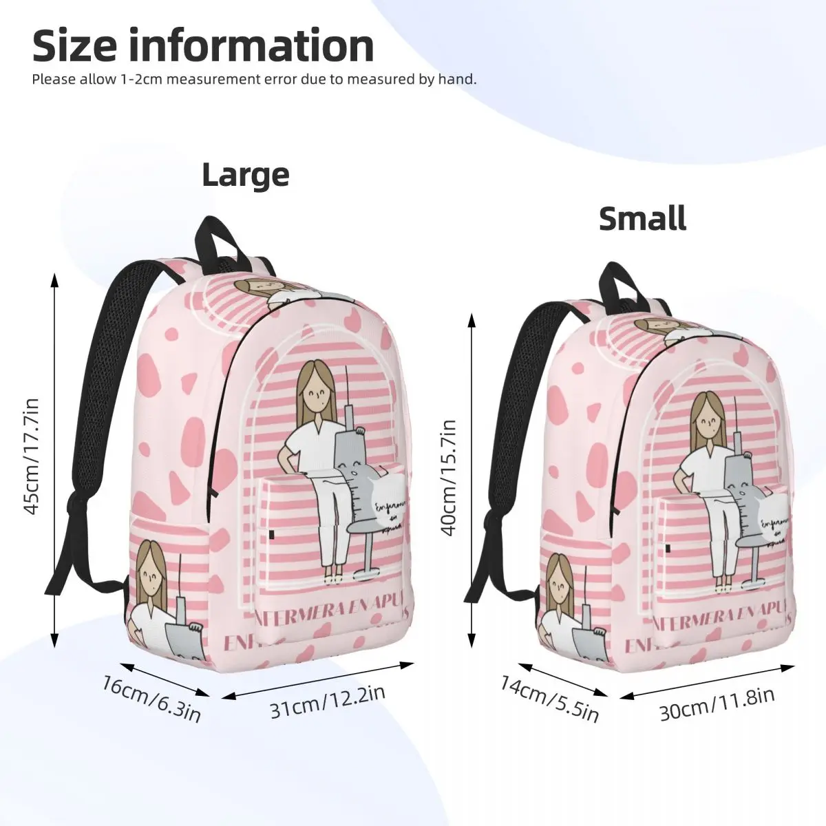 Doctor Nurse Enfermera En Apuros Classical Backpack with Pocket Student Hiking Travel for Men Women Laptop Computer Shoulder Bag