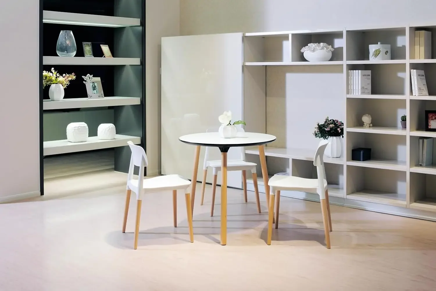 Bel Dining Bistro Cafe Style Set di 2 sedie laterali moderne e minimaliste (Bianco)