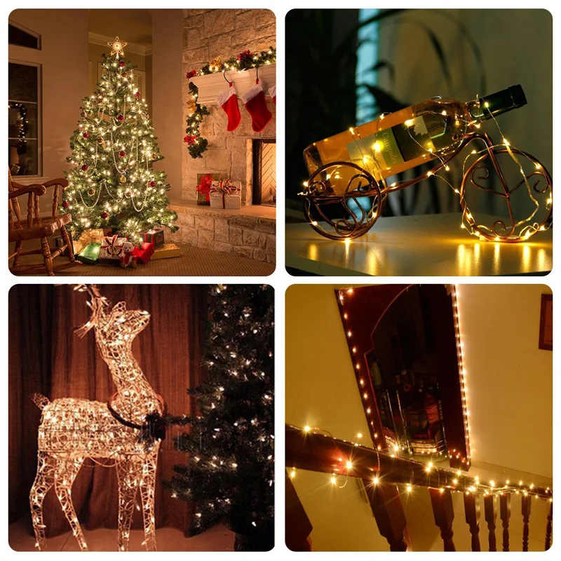 Holiday LED String Light 12V 10M 20M 30M 50M Copper Wire Starry Rope Waterproof Flexible Fairy Lamps Party Garde Decorate