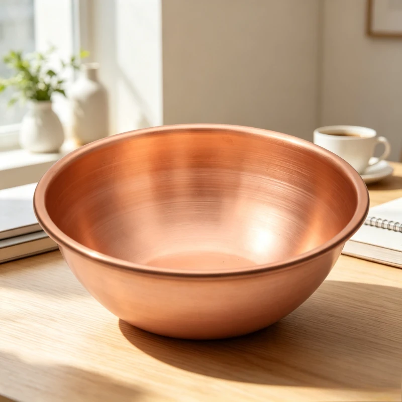 Bol minimaliste en cuivre pur, grande capacité, incassable, bol de service pour la cuisine, bol à soupe, céréales, salade, bol à mélanger, ustensile de cuisine robuste