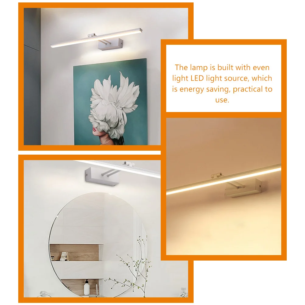 

Mirror Lamp Bathroom Vanity LED Headlamp Simple Design Durable Wall Sconce Light for Washroom Hallway Attic Closet