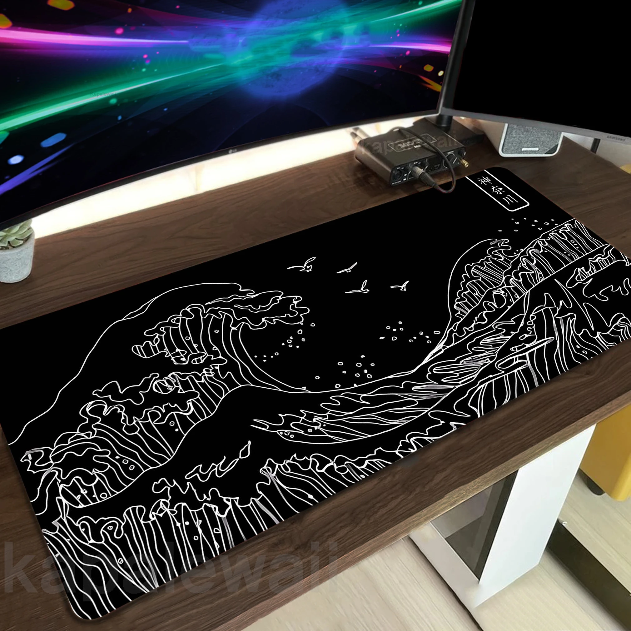 Great Wave Large Gaming Mousepad Gamer Speed Keyboard Pads Locking Edge Laptop Carpet Locking Edge Mouse Pad For Gamer Rug