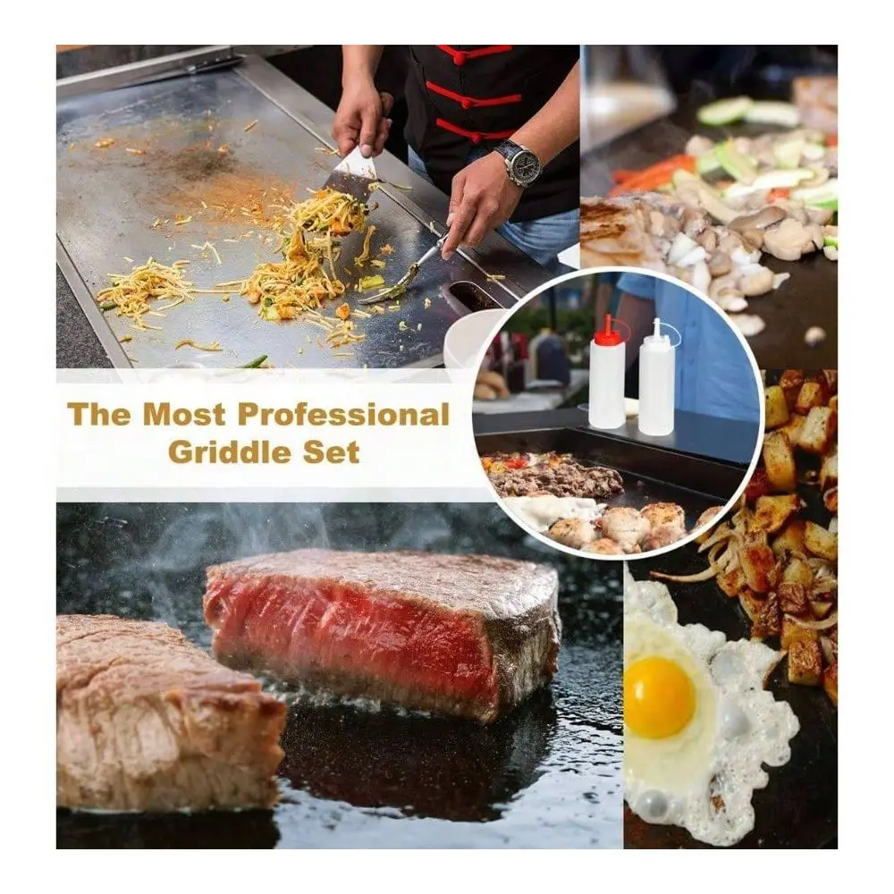 

Professional Griddle Accessories Kit Heavy Duty Stainless Steel Grill Spatula Set Grill Griddle Hibachi Flat Top Outdoor Cookin